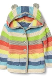 BABY GAP Brannan bear striped rainbow sweater